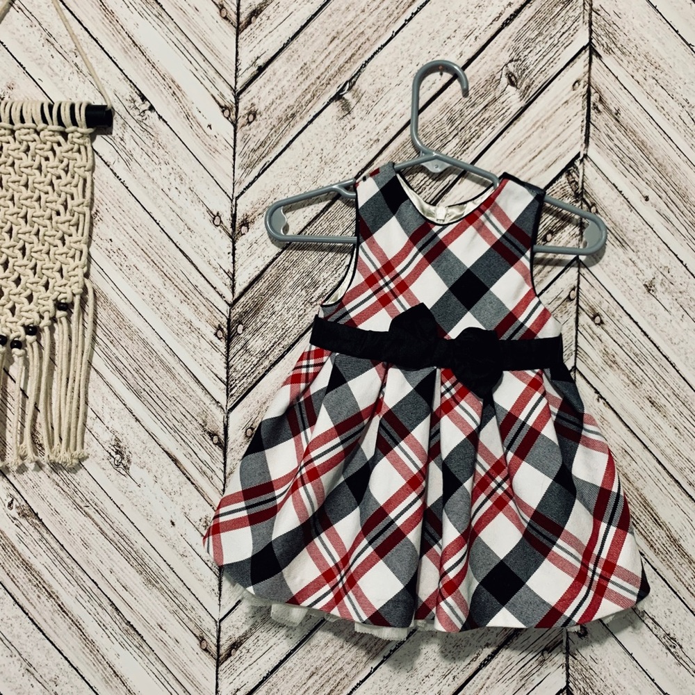 Baby girl formal dress in plaid